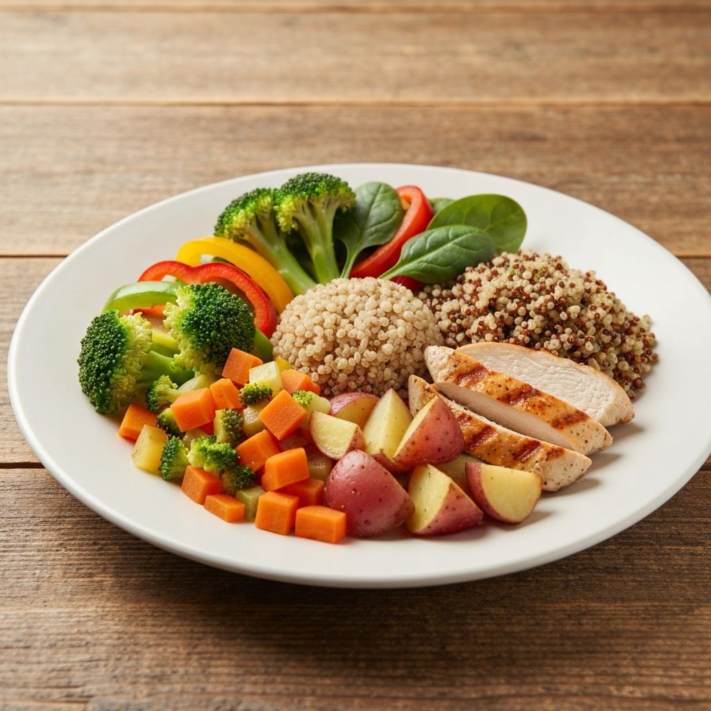 Исбалансан оброк са поврћем и протеинима